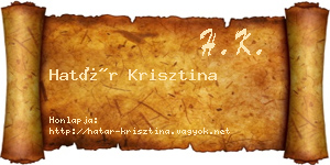 Határ Krisztina névjegykártya